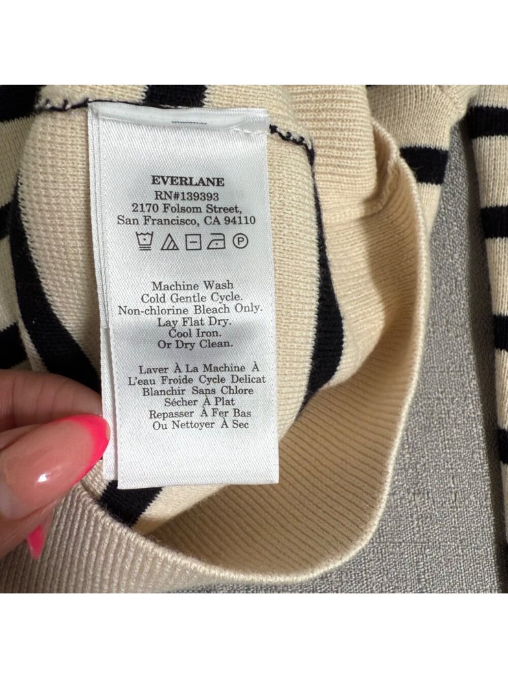 Everlane The Mariner Striped Button Shoulder Sweater Wool Cotton Preppy XS - Picture 6 of 14